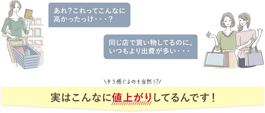 実はこんなに値上がりしてるんです!